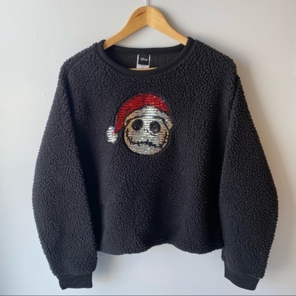 Disney Nightmare Before Christmas Jack Skellington Sequin Sherpa Sz XL Junior